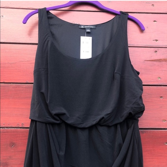 INC International Concepts Women’s Black Asymmetrical LBD Dress Size Medium - Picture 3 of 8